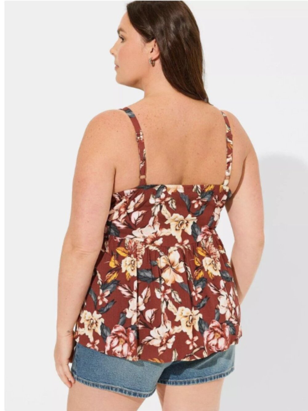 Torrid Rayon Slub Ruffle V-Neck - Picture 3 of 12